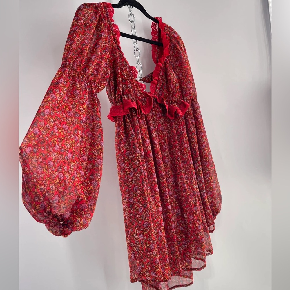 Free People Red Floral Dress